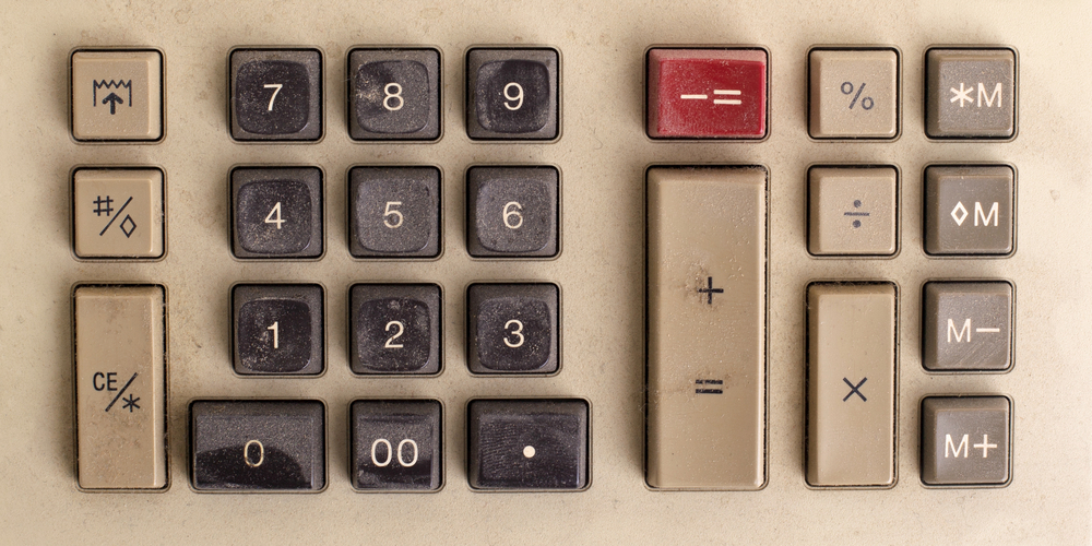 Old analog calculator keys.