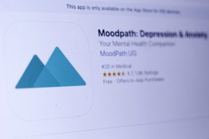 Moodpath app close up on laptop