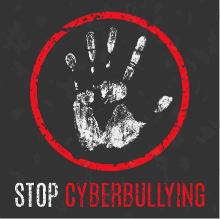 Stop cyberbullying graphic.